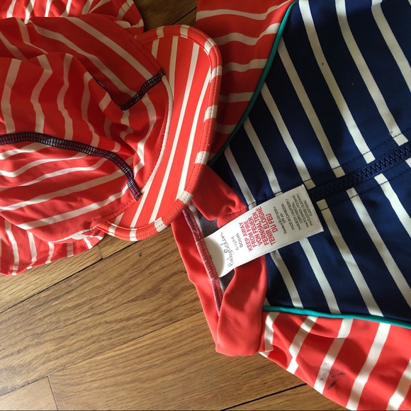 Mini Boden rash guard swimsuit and hat - Picture 2 of 2